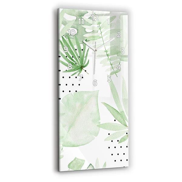 Vertikale Uhr mit motiv Grüne Blätter
