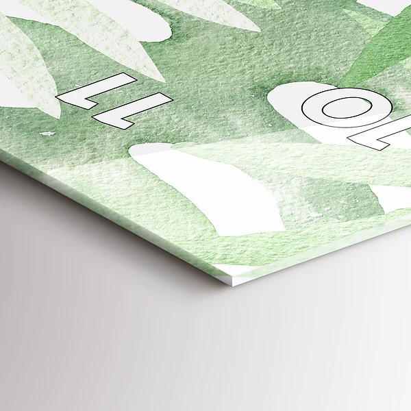 Vertikale Uhr mit motiv Grüne Blätter