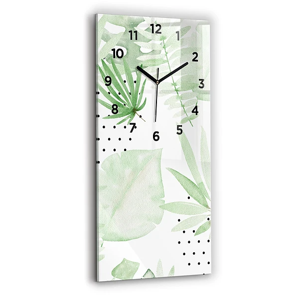 Vertikale Uhr mit motiv Grüne Blätter