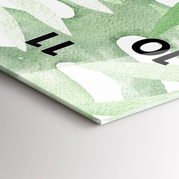 Vertikale Uhr mit motiv Grüne Blätter