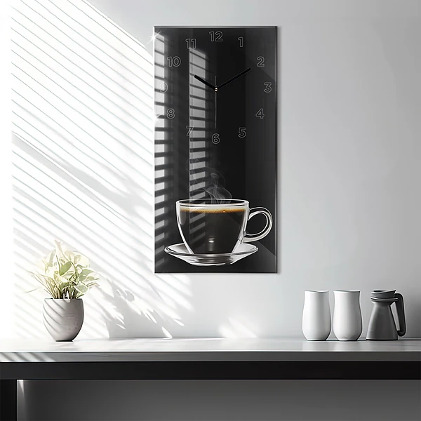 Vertikale Uhr Schwarzer Kaffee
