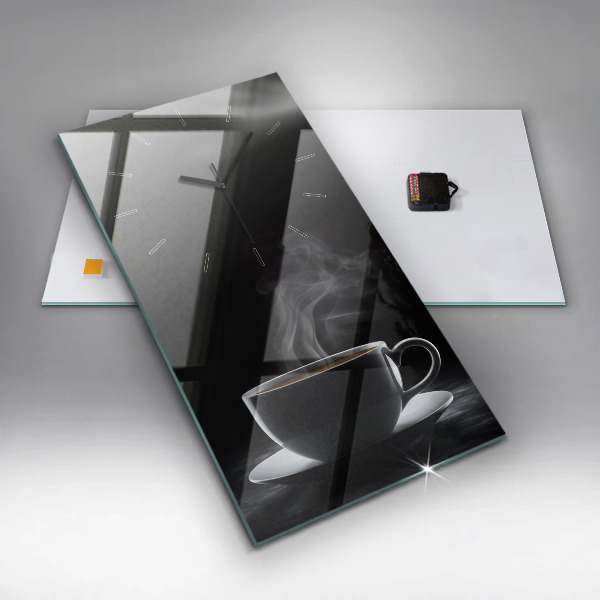 Vertikale Uhr mit motiv Tasse mit schwarzem Kaffee