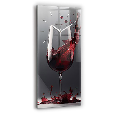 Vertikale Uhr mit motiv Glas Rotwein