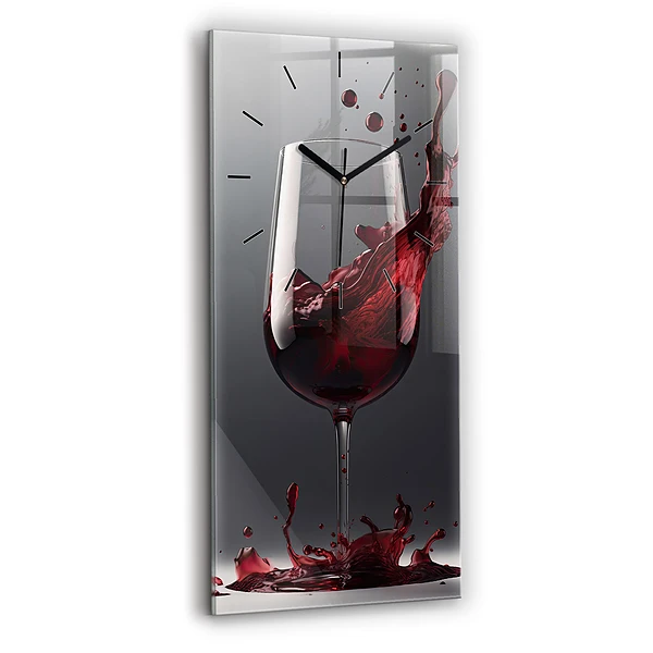 Vertikale Uhr mit motiv Glas Rotwein
