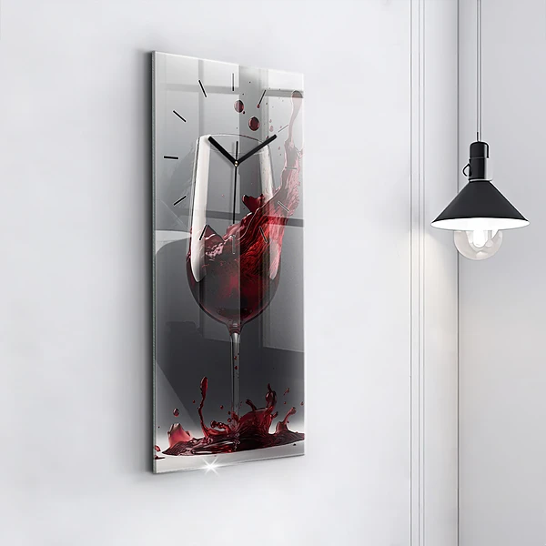 Vertikale Uhr mit motiv Glas Rotwein