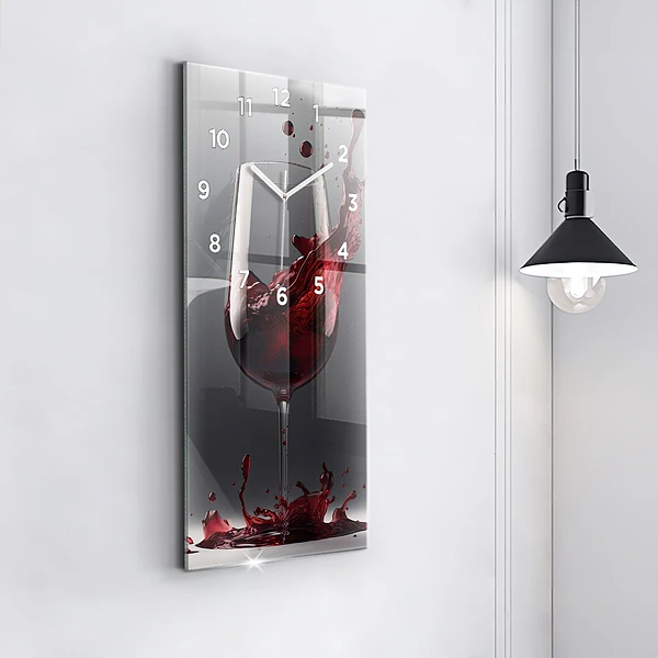 Vertikale Uhr mit motiv Glas Rotwein
