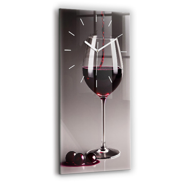 Vertikale Uhr mit motiv Lampe mit Rotwein