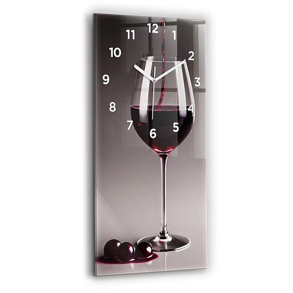 Vertikale Uhr mit motiv Lampe mit Rotwein