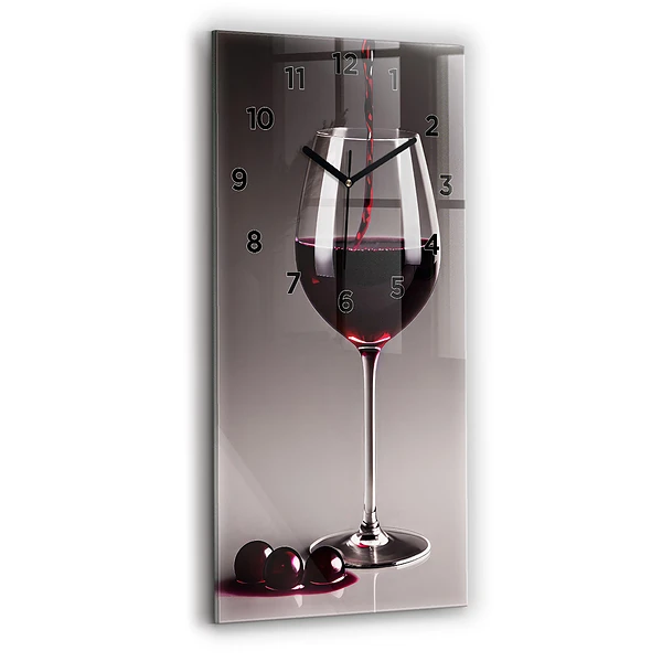 Vertikale Uhr mit motiv Lampe mit Rotwein