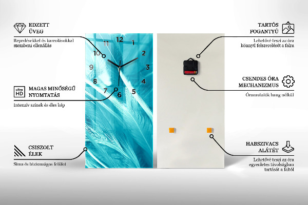 Vertikale Uhr mit motiv Schwarze und silberne Linien