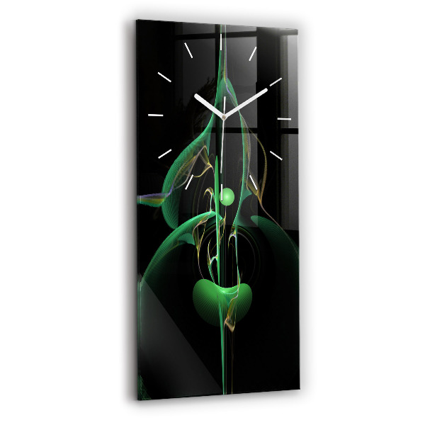 Vertikale Uhr mit motiv Grüne Abstraktion