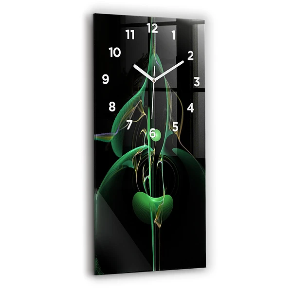 Vertikale Uhr mit motiv Grüne Abstraktion