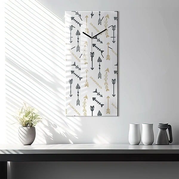 Vertikale Uhr mit motiv Geometrisches Hipster-Muster