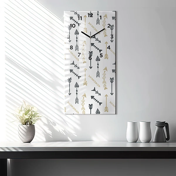 Vertikale Uhr mit motiv Geometrisches Hipster-Muster