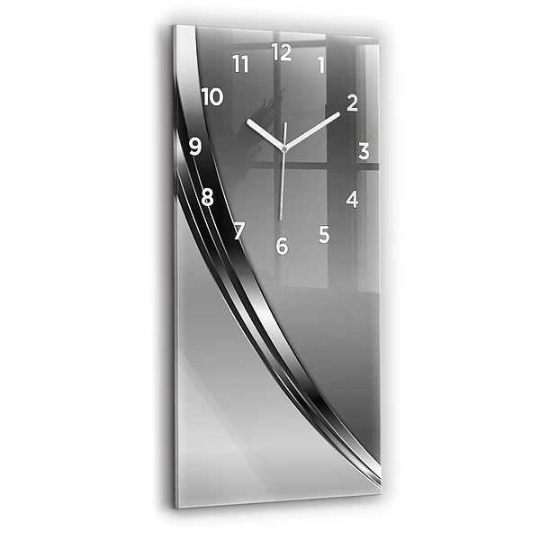 Vertikale Uhr mit motiv Silberne Linien