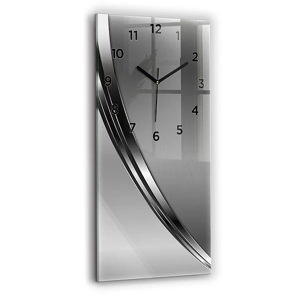 Vertikale Uhr mit motiv Silberne Linien