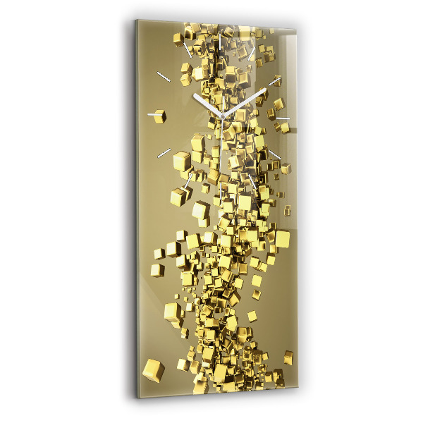 Vertikale Uhr Goldene Quadrate