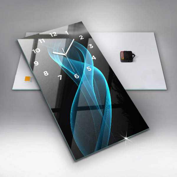 Vertikale Uhr mit motiv Blaue Abstraktion