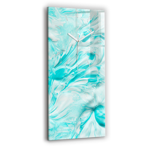 Vertikale Uhr mit motiv Blaue Abstraktion