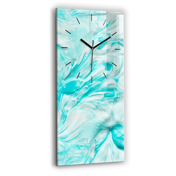 Vertikale Uhr mit motiv Blaue Abstraktion