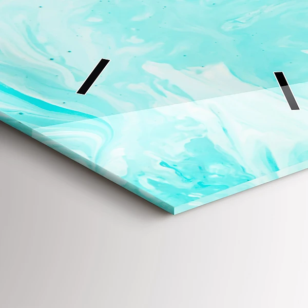 Vertikale Uhr mit motiv Blaue Abstraktion