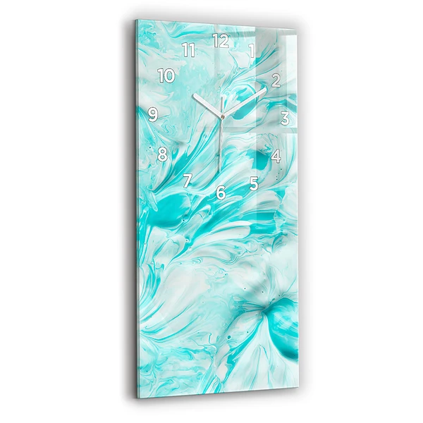 Vertikale Uhr mit motiv Blaue Abstraktion