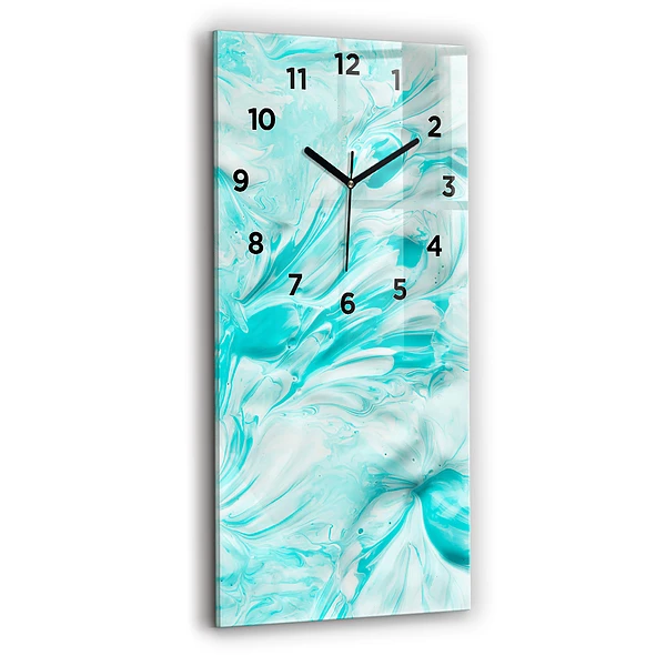 Vertikale Uhr mit motiv Blaue Abstraktion