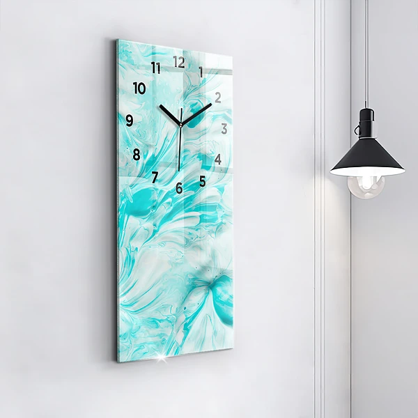 Vertikale Uhr mit motiv Blaue Abstraktion