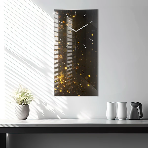 Vertikale Uhr mit motiv Goldener Blütenstaub