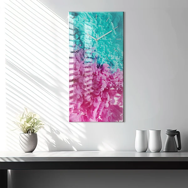 Vertikale Uhr mit motiv Moderne Kunst - Flecken