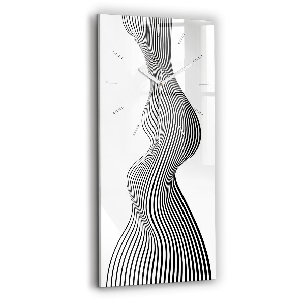Vertikale Uhr mit motiv Schwarz-weiße Kunst