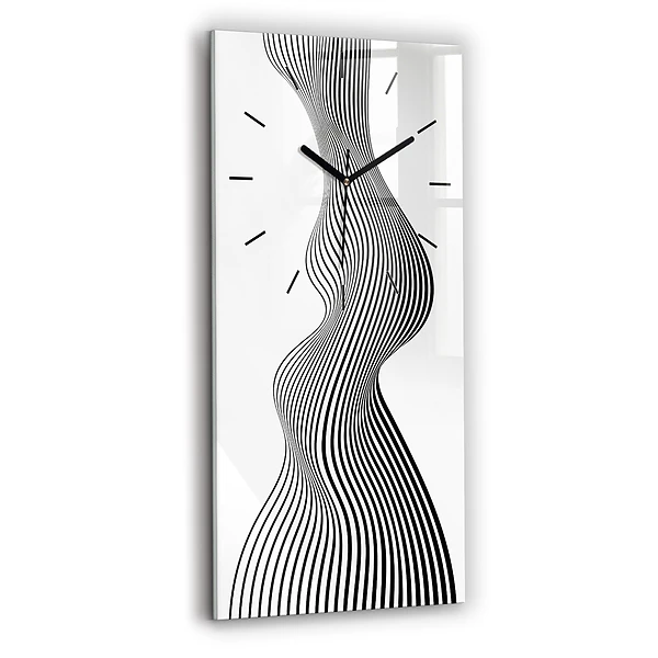Vertikale Uhr mit motiv Schwarz-weiße Kunst