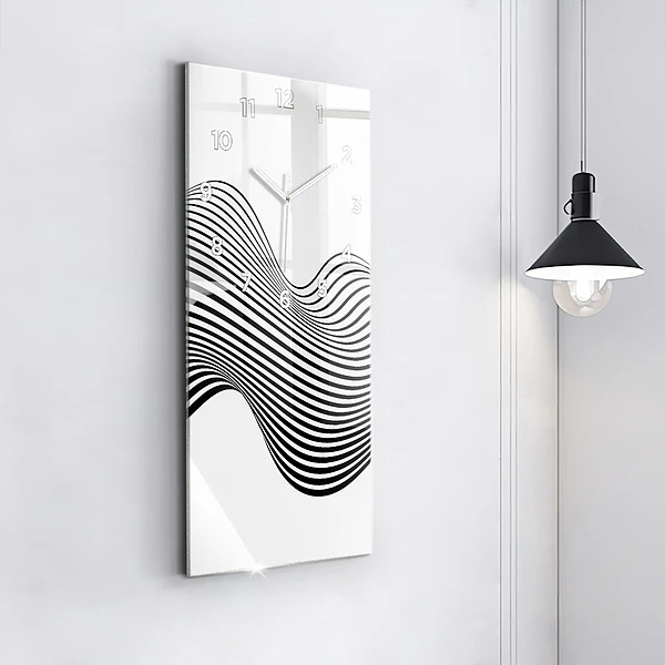 Vertikale Uhr mit motiv Schwarz-weiße Kunst