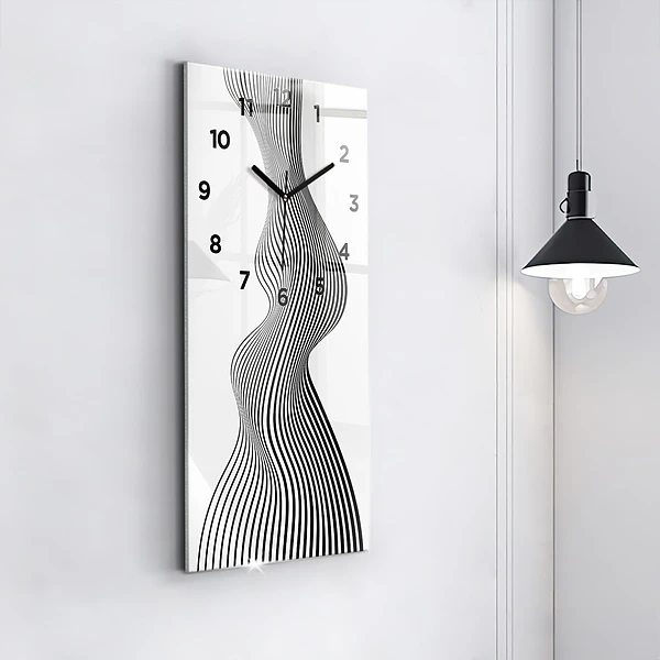 Vertikale Uhr mit motiv Schwarz-weiße Kunst