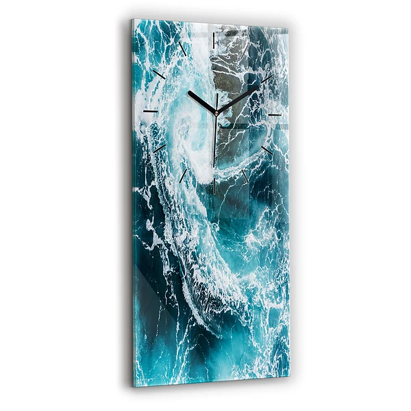 Vertikale Uhr mit motiv Wirbelnde schäumende Wellen