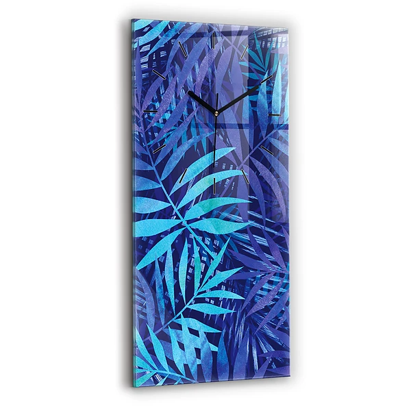 Vertikale Uhr Blaue Blätter