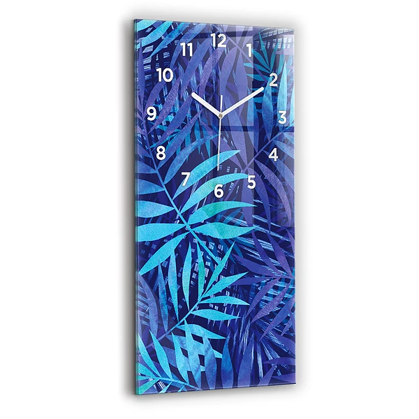 Vertikale Uhr Blaue Blätter