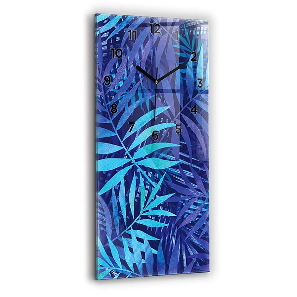 Vertikale Uhr Blaue Blätter
