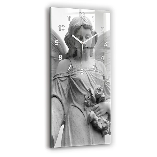 Vertikale Uhr Skulptur eines Engels mit Flügeln