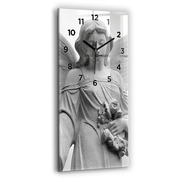 Vertikale Uhr Skulptur eines Engels mit Flügeln