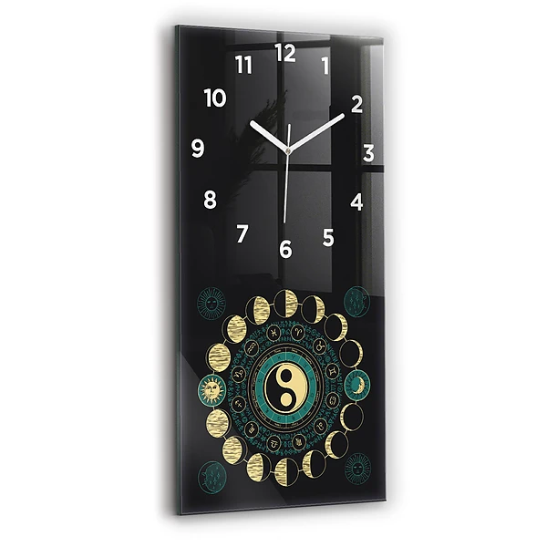 Vertikale Uhr mit motiv Mondphasen