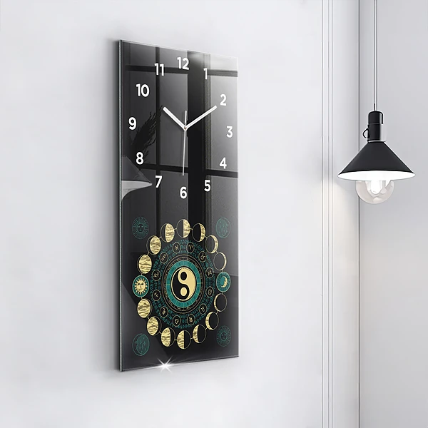 Vertikale Uhr mit motiv Mondphasen
