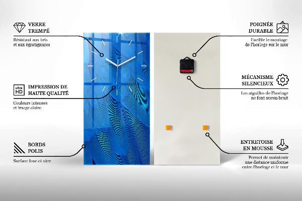 Vertikale Uhr mit motiv Grüner Mechanismus