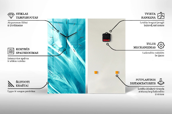 Vertikale Uhr mit motiv Grüner Mechanismus