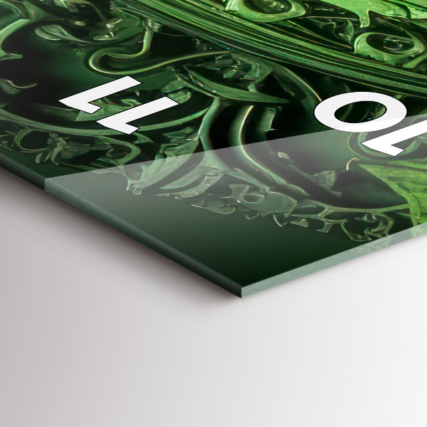 Vertikale Uhr mit motiv Grüner Mechanismus