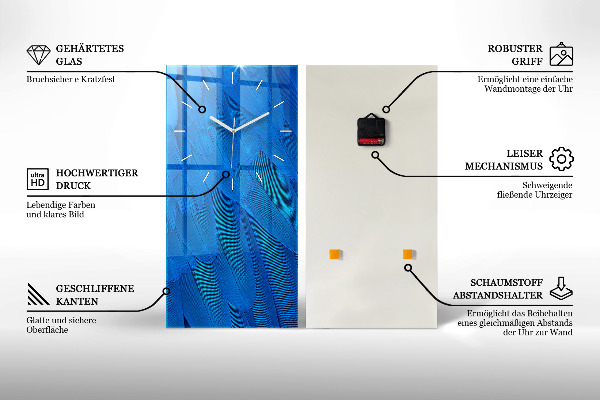 Vertikale Uhr mit motiv Grüner Mechanismus