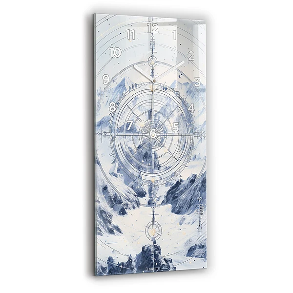 Vertikale Uhr mit motiv Blaue Zeichnungen