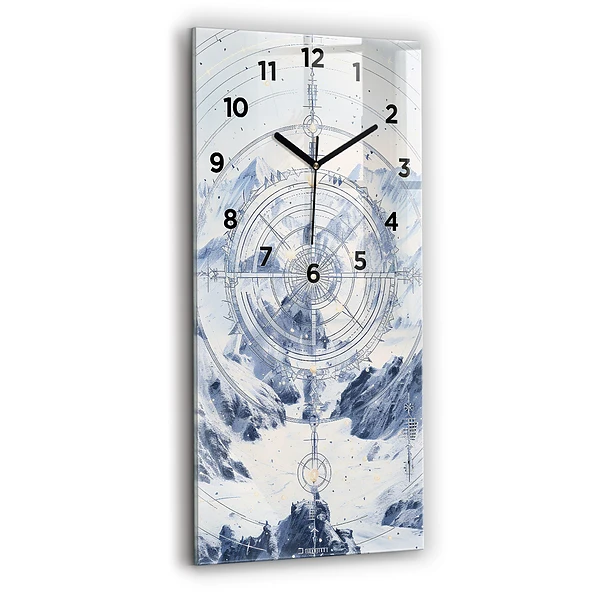 Vertikale Uhr mit motiv Blaue Zeichnungen