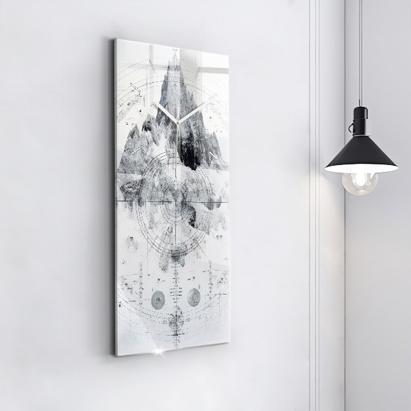 Vertikale Uhr Zeichnung Berge