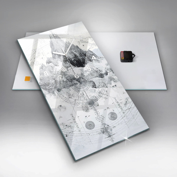 Vertikale Uhr Zeichnung Berge